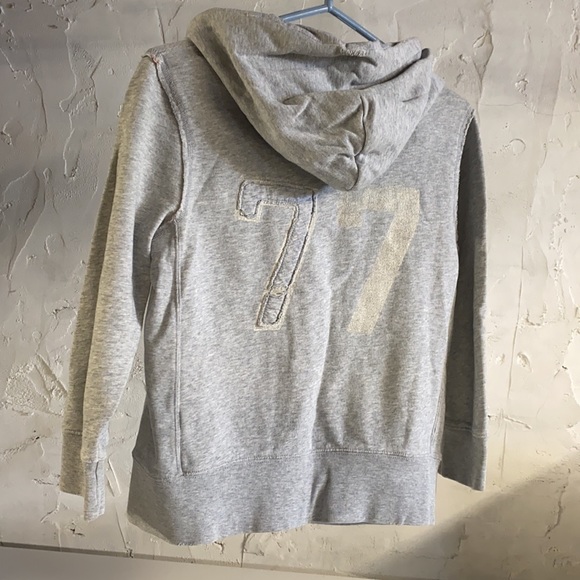 American Eagle Distressed 3/4 Sleeve Hoodie - Picture 2 of 7
